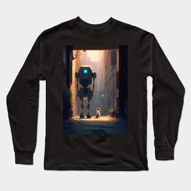 Cat x Bot Long Sleeve T-Shirt by hollisart